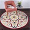 Homeroots 4 ft. Round Red & Ivory Floral Filigree Area Rug 396204 - alternate 6